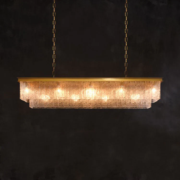Claira Glass Rectangular Chandelier 41