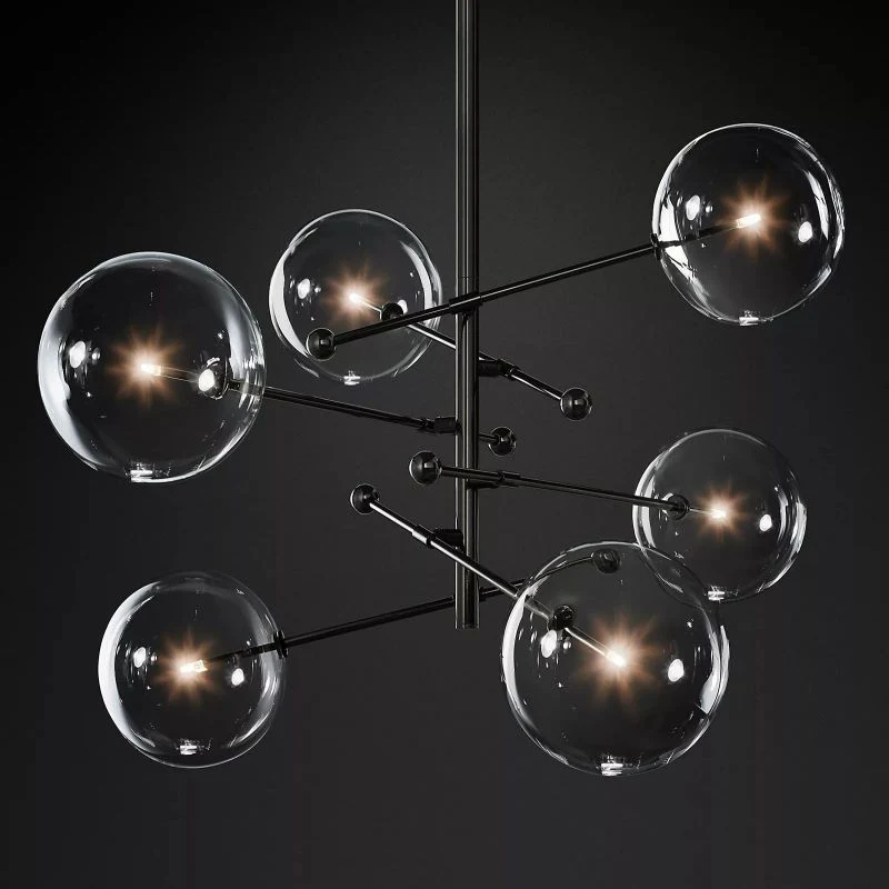 Glass Ball 6-stem Chandelier 55