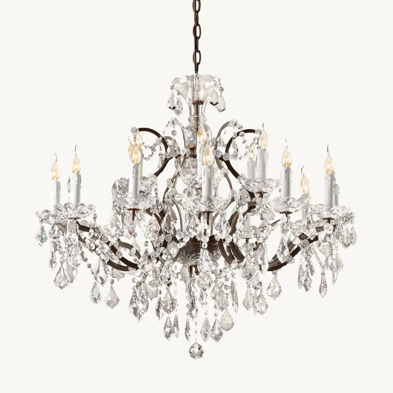 19TH C. Crystal Outdoor Chandelier 33”