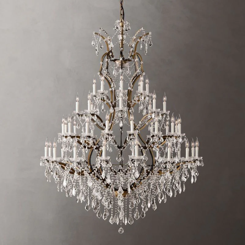 19TH C. Crystal Round Chandelier 60