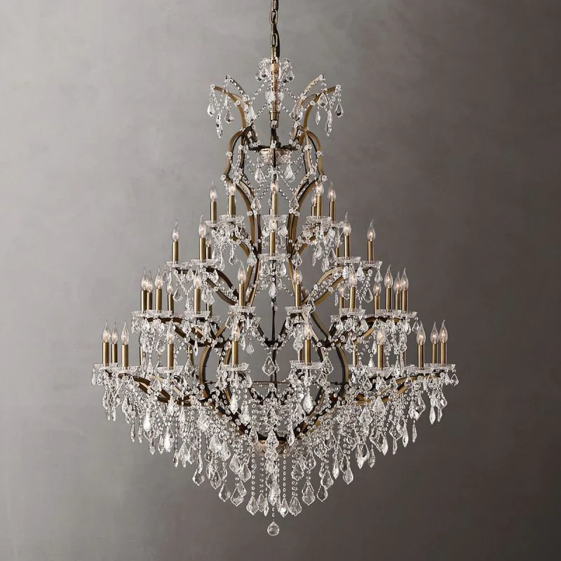 19TH C. Crystal Round Chandelier 60