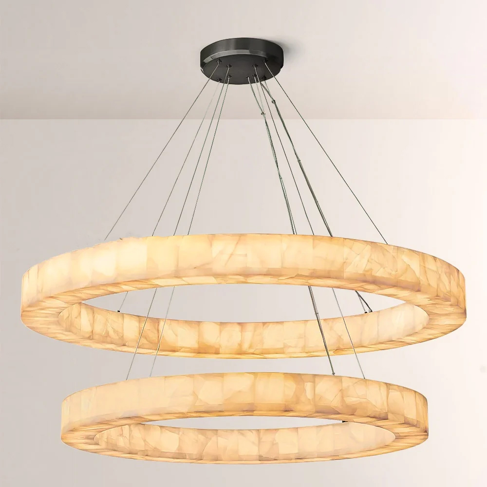 Riveage 2-tier Round Calcite Chandelier 60
