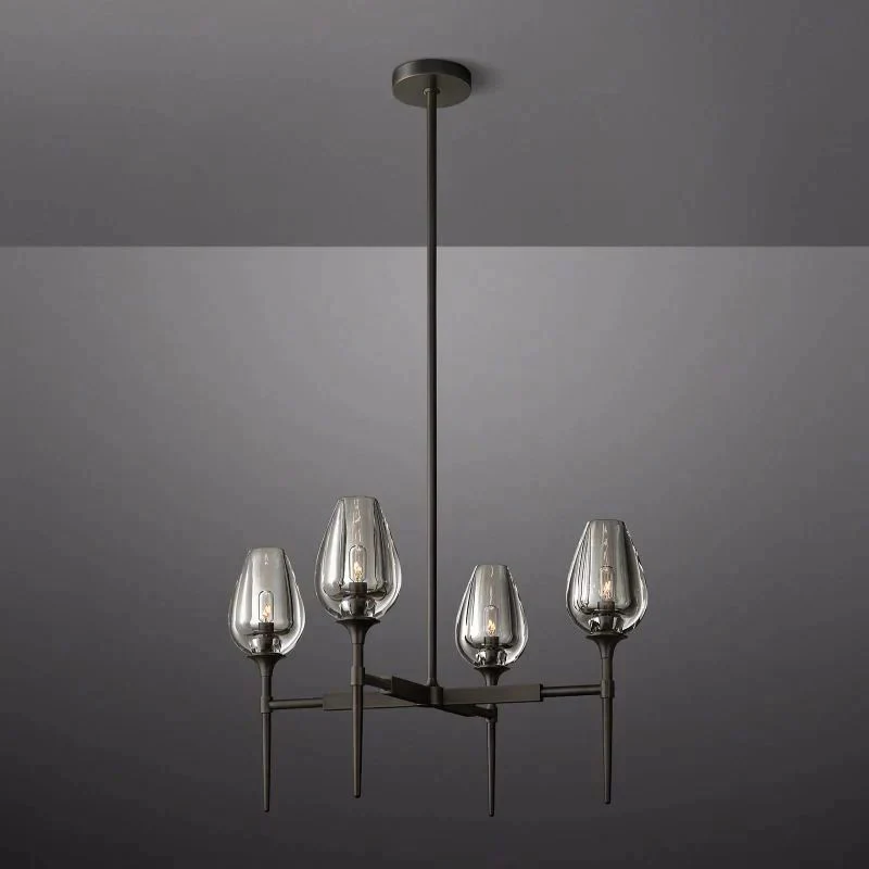 Crystal Tulip Round Chandelier 27”