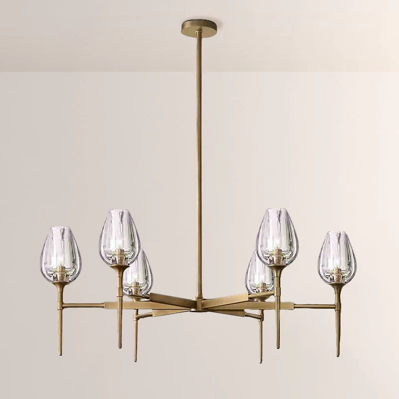 Crystal Tulip Round Chandelier 42”