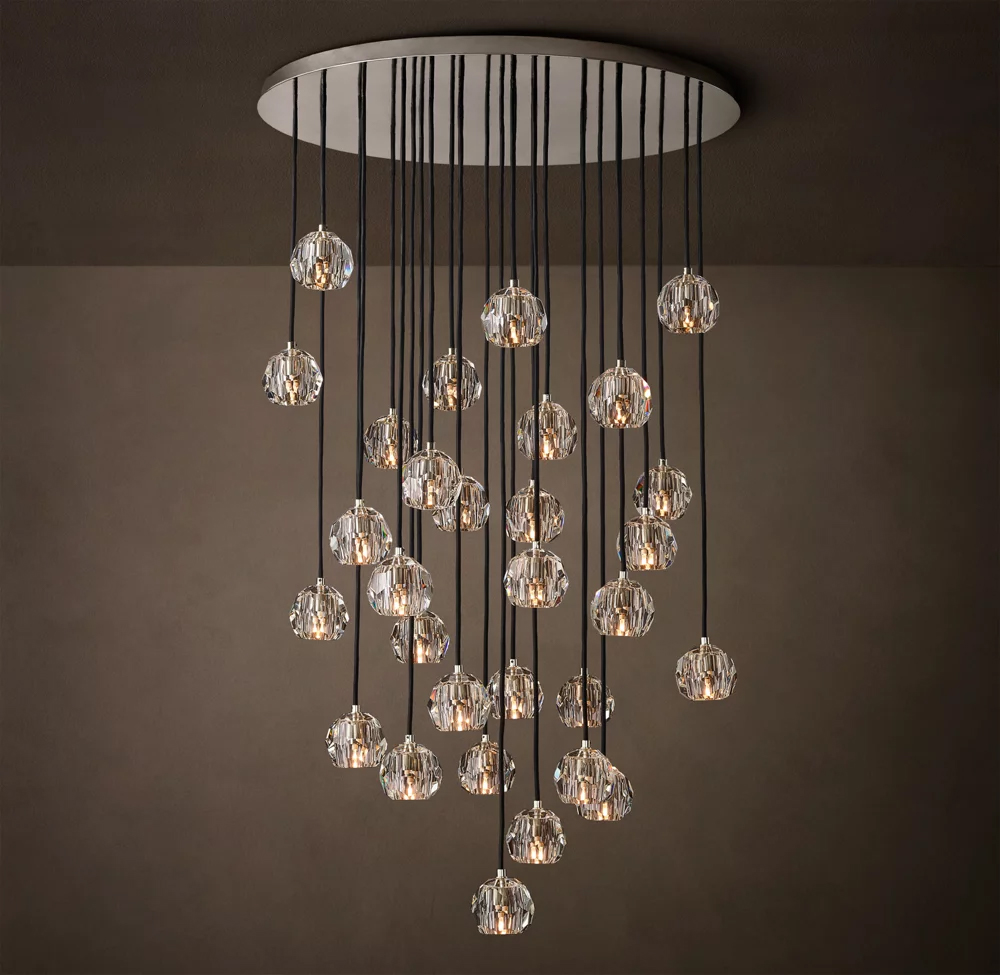 Boule De Cristal Clear Glass Round Cluster Chandelier