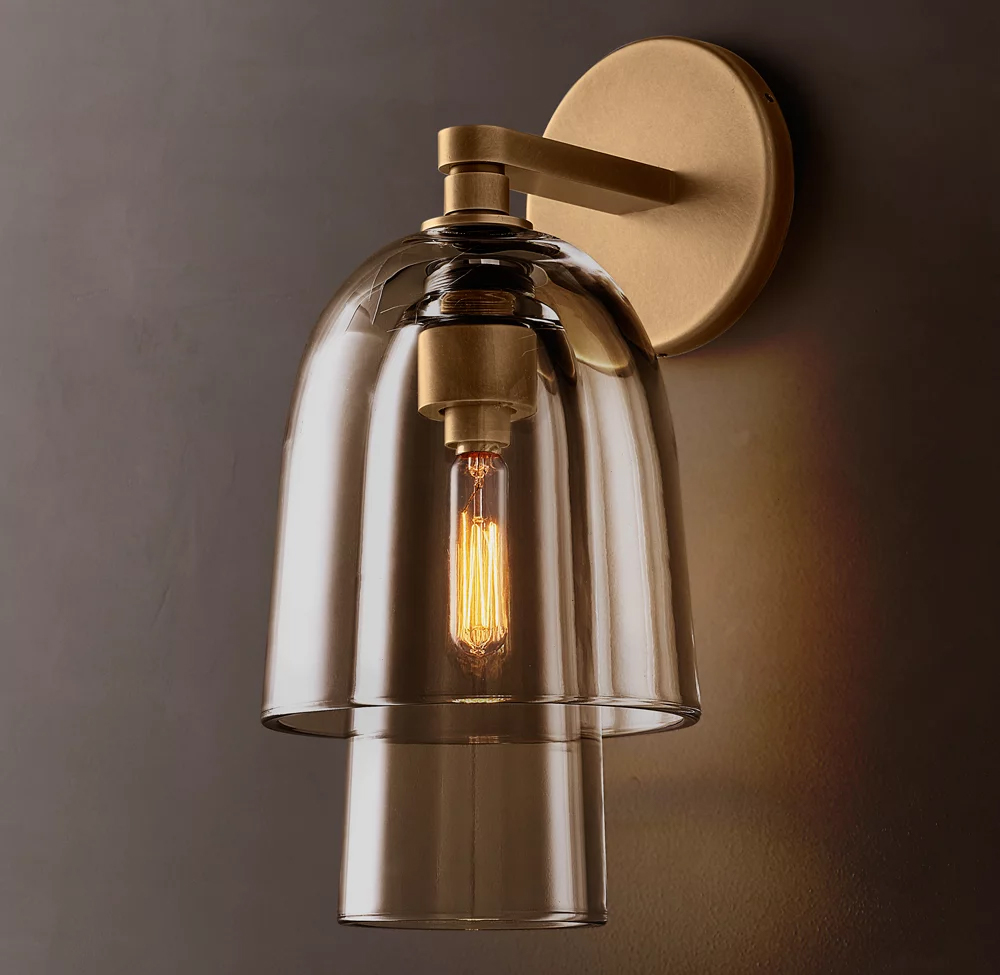 Blom Amber Glass Flute Sconce