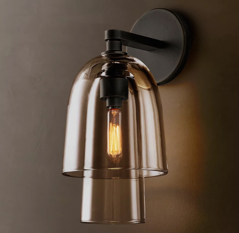 Blom Amber Glass Flute Sconce