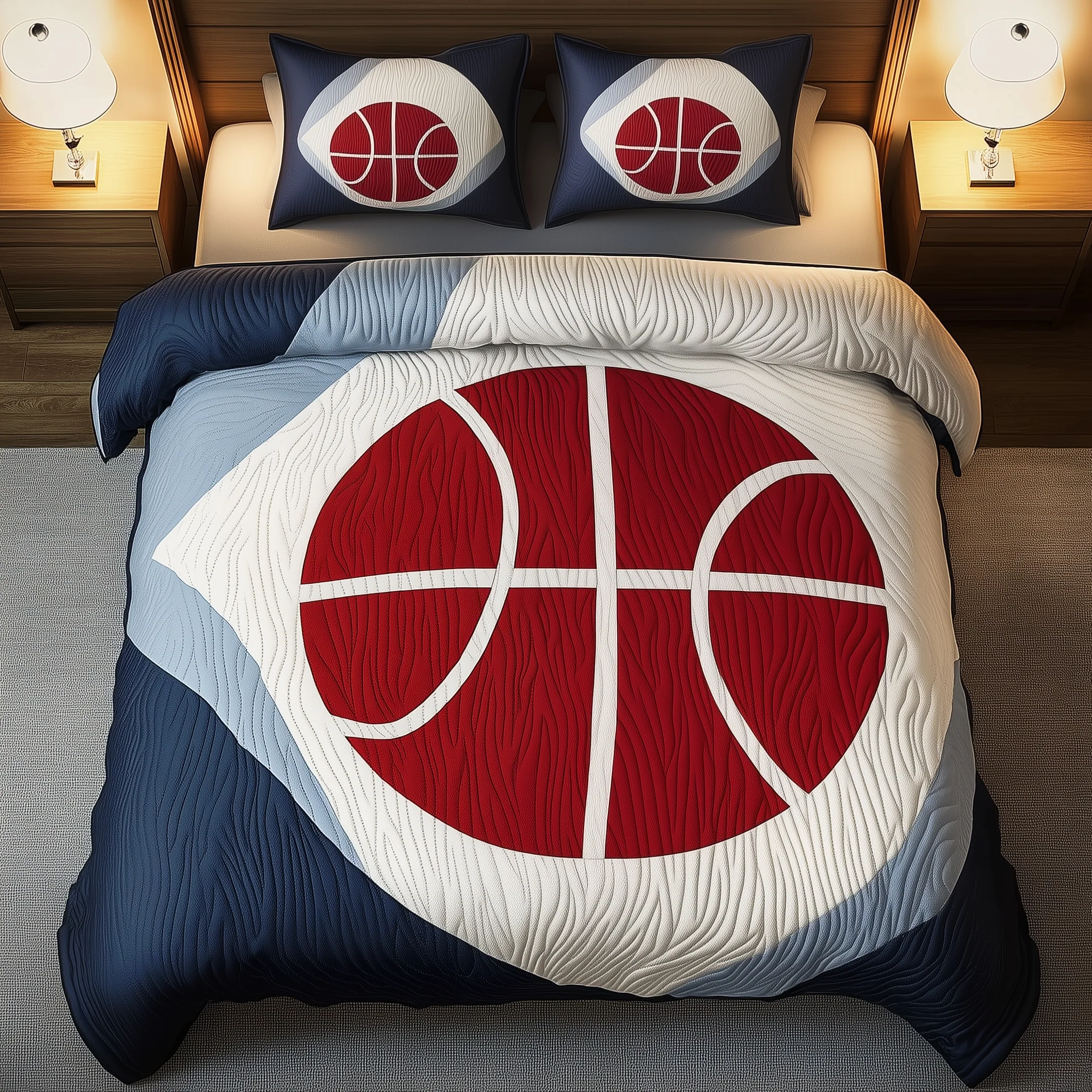 Basketball 3-Piece Quilted Bedding Set GFTOAB1771