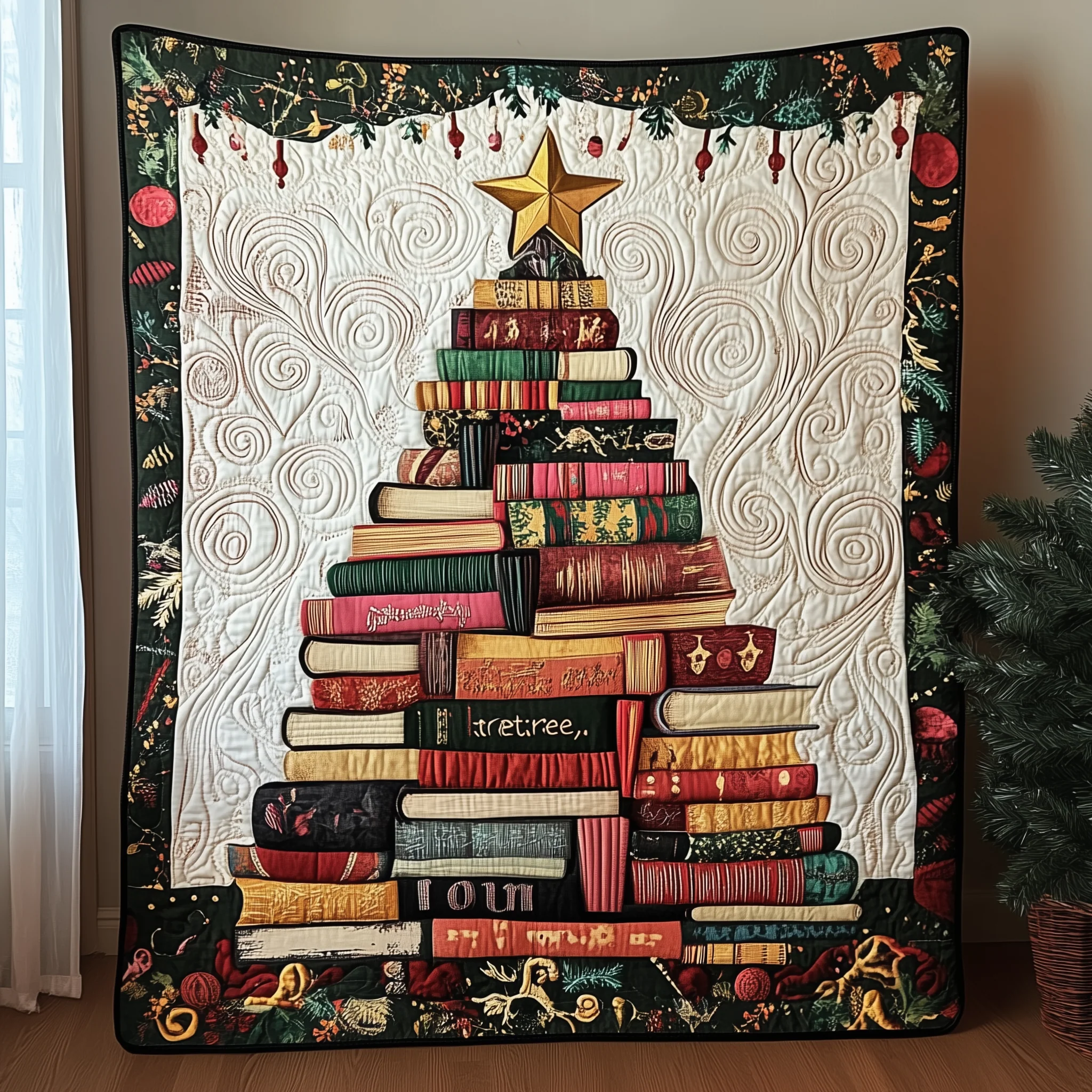 All Booked for Christmas Quilted Blanket GFTOTL1576