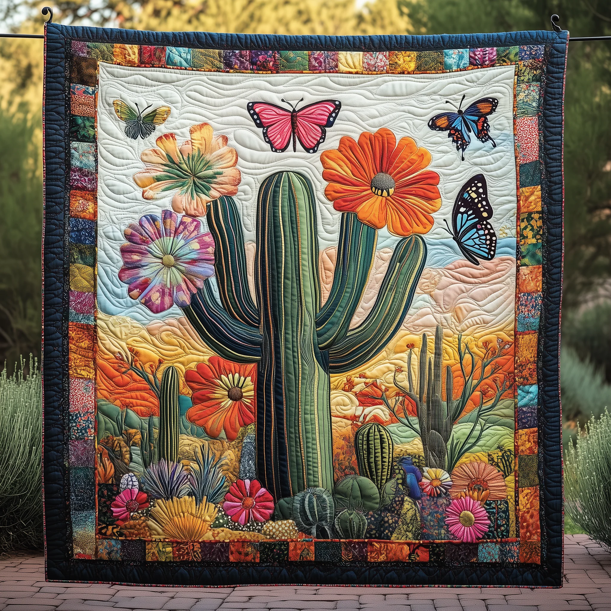 Blooming Cactus Quilted Blanket GFTOHD1788