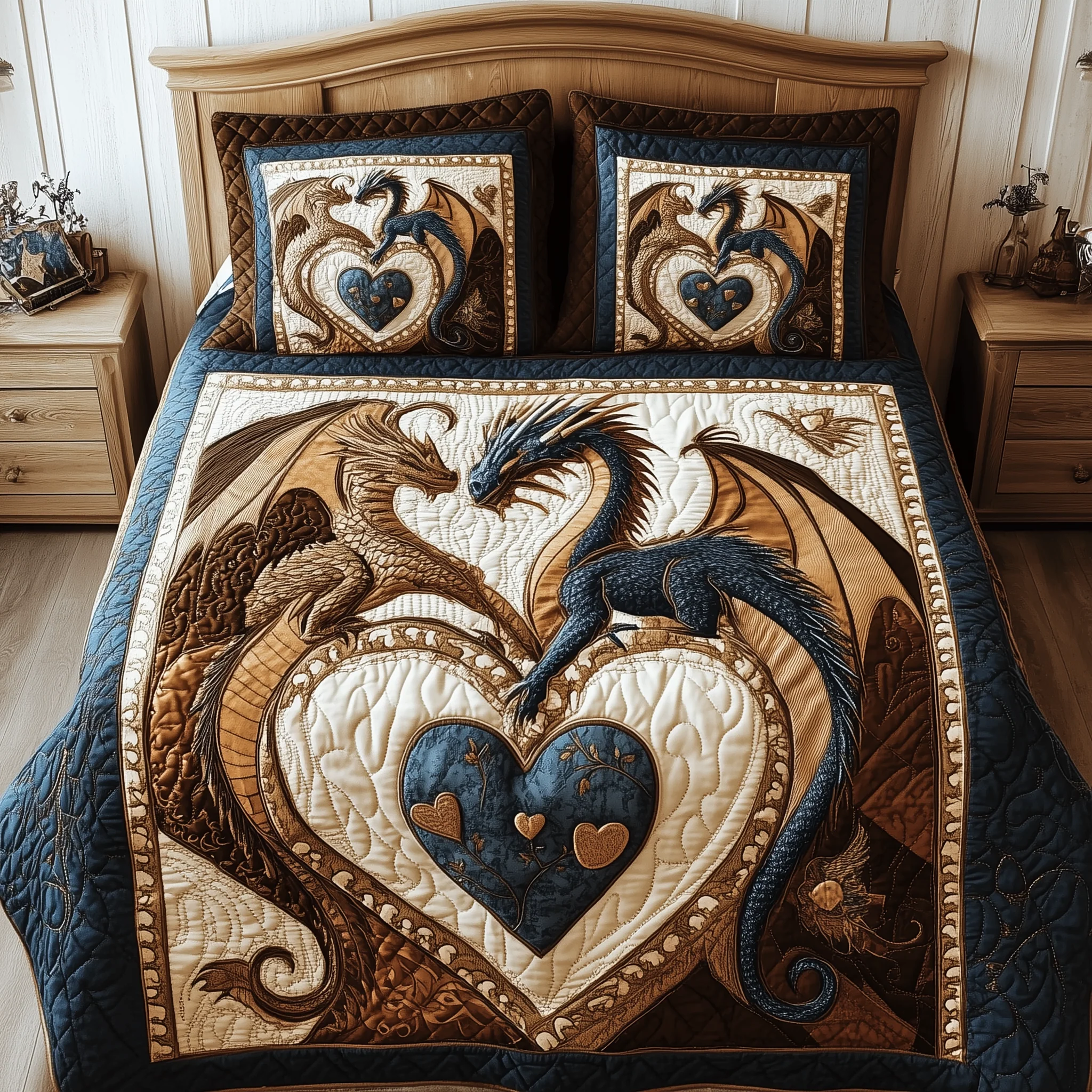 Aurora of Dragons 3-Piece Quilted Bedding Set GFTOTL1912