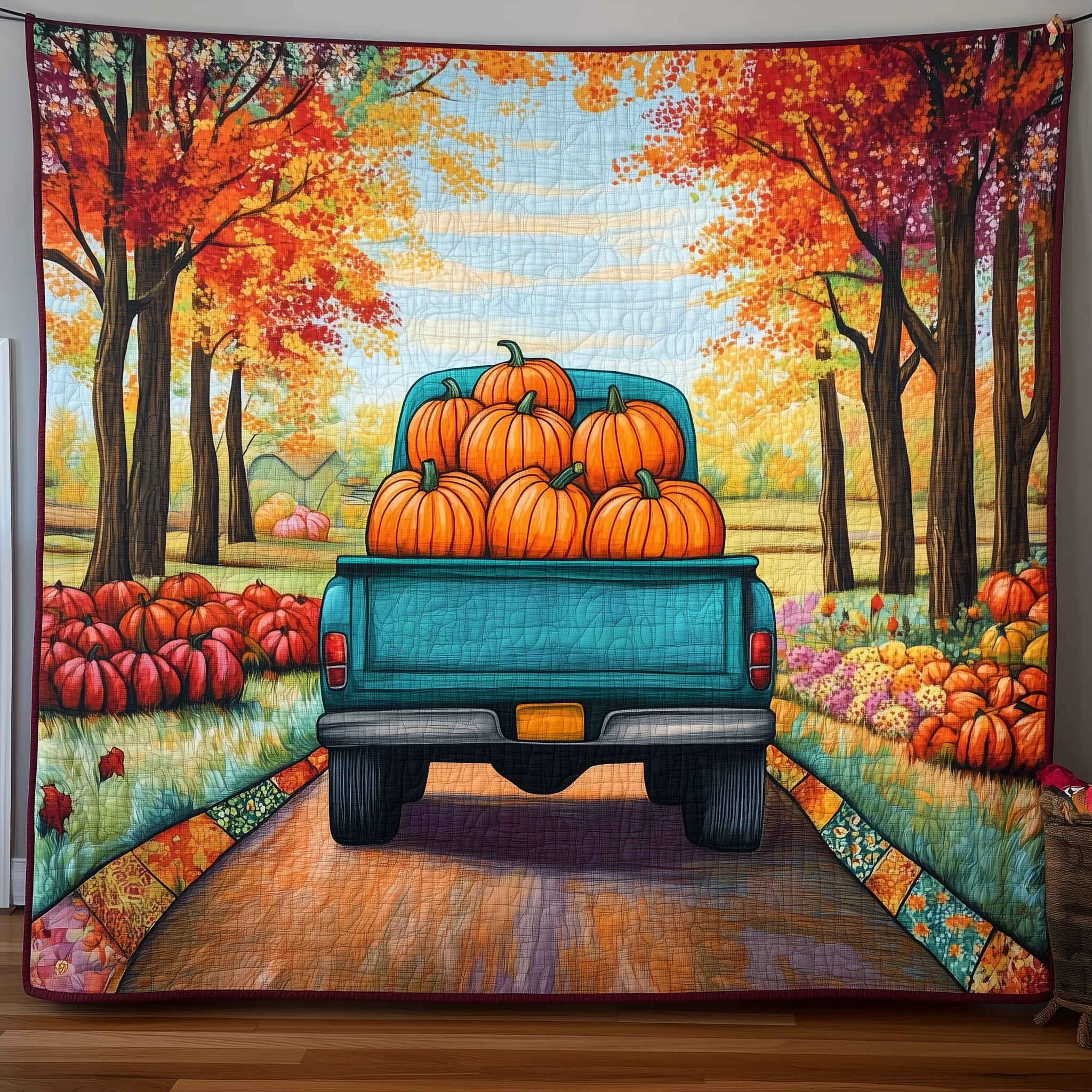 Autumn Harvest Journey Quilted Blanket GFTOHD137