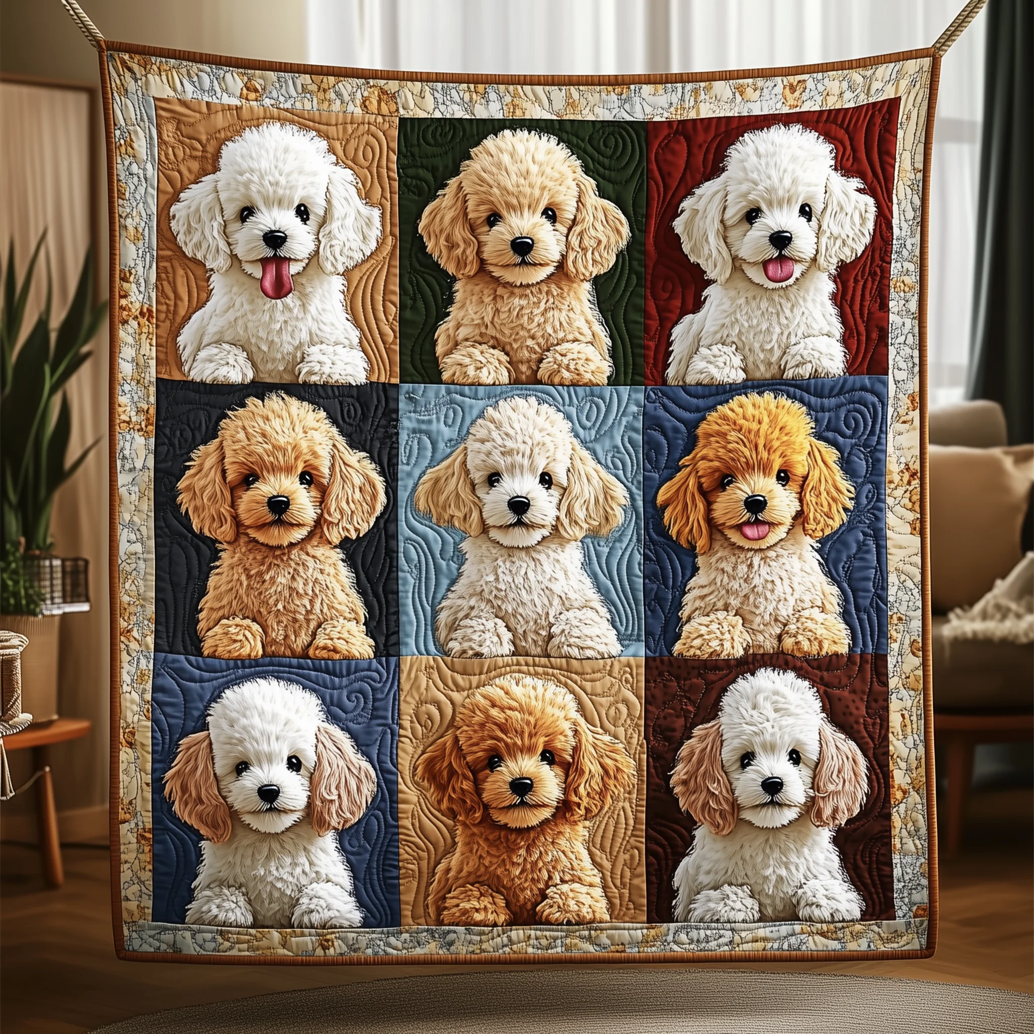 Adorable Poodle Quilted Blanket GFTOTP406