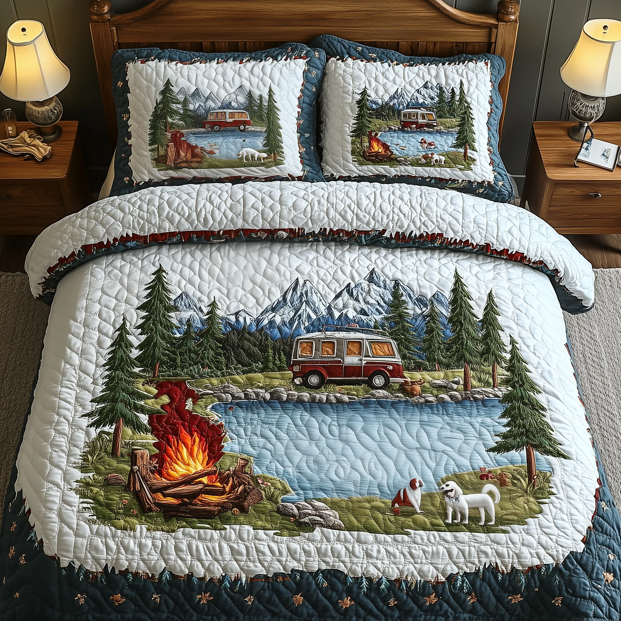 Campfires Adventure 3-Piece Quilted Bedding Set GFTOHD1052