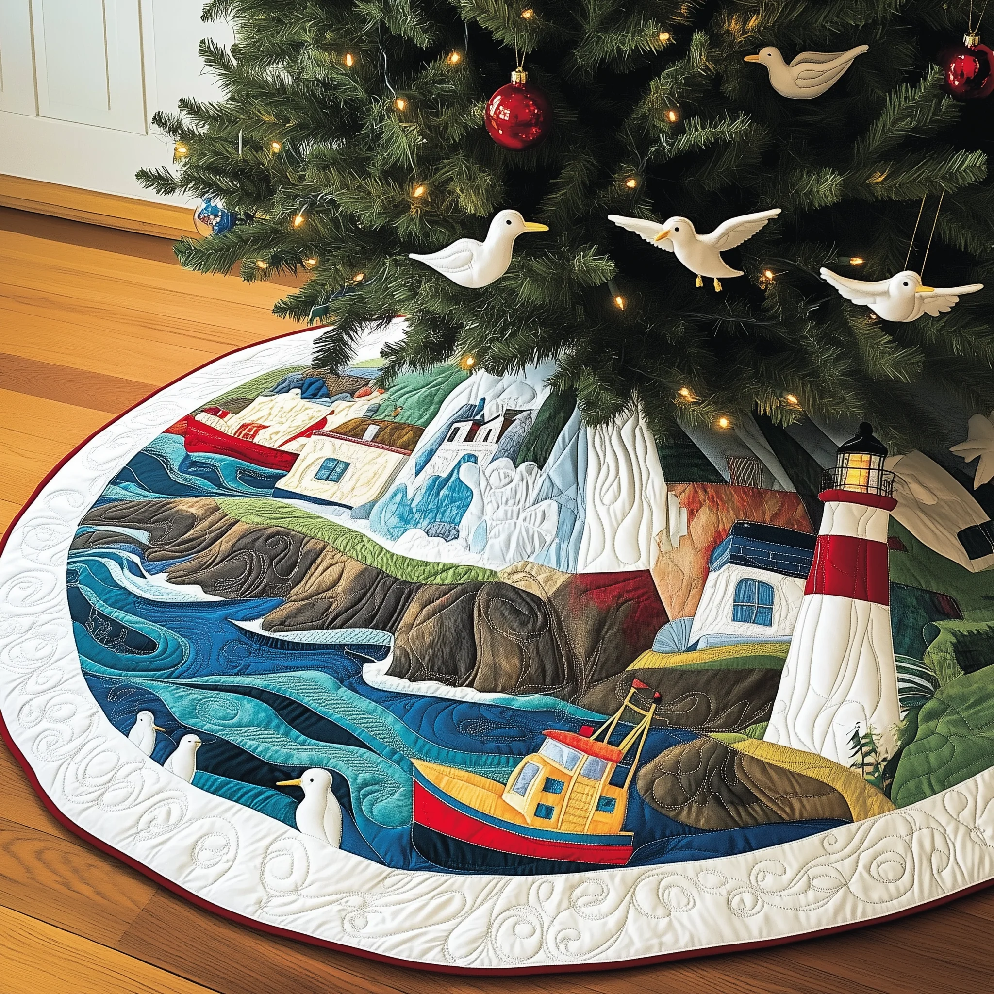 Christmas Coastal Quilted Tree Skirt GFTOAB1640