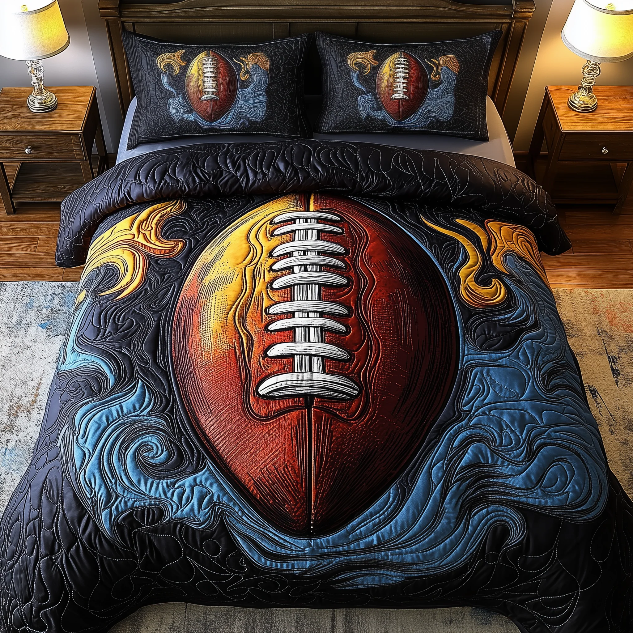 American Football 3-Piece Quilted Bedding Set GFTOHD1527