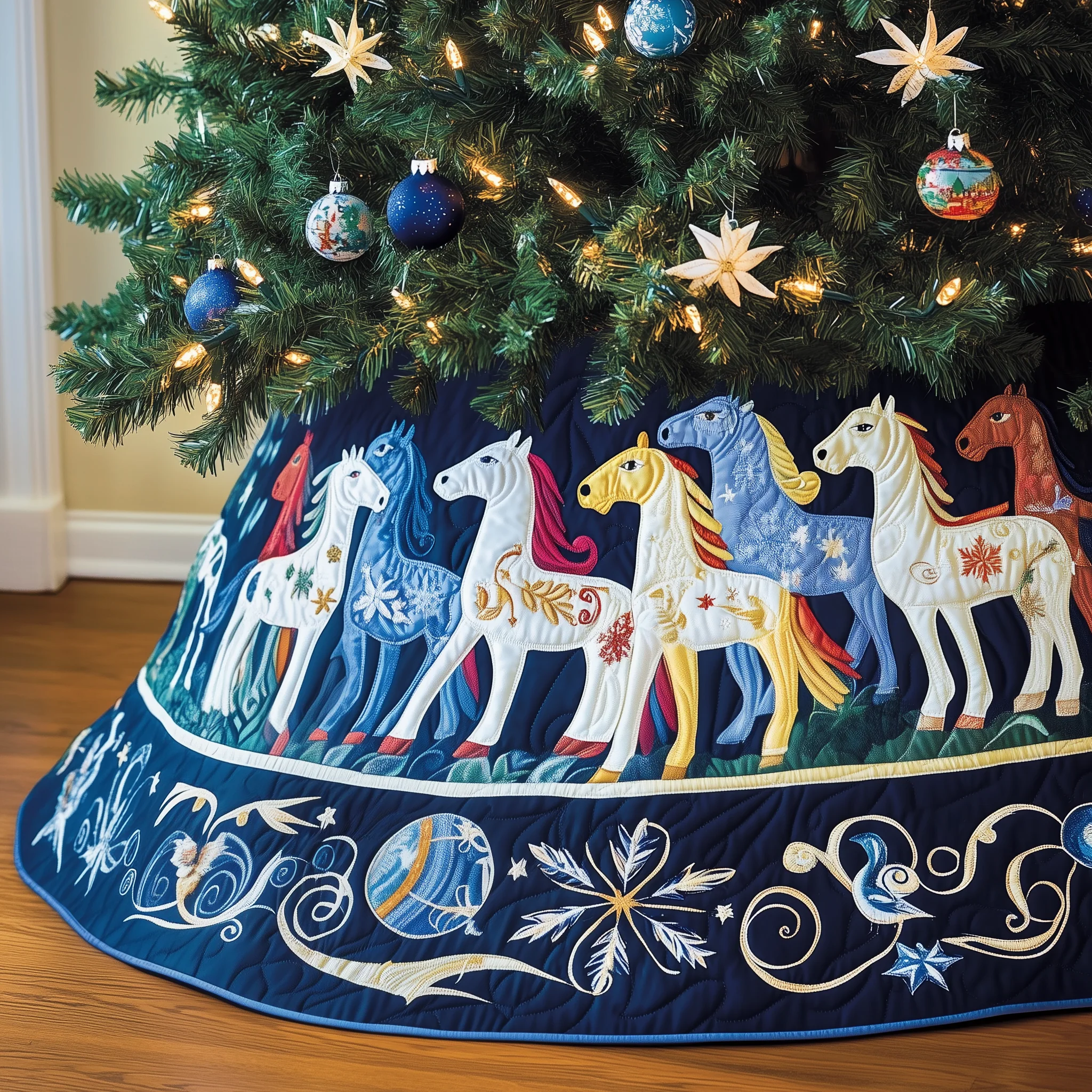 Christmas Horse Quilted Tree Skirt GFTOAB1812