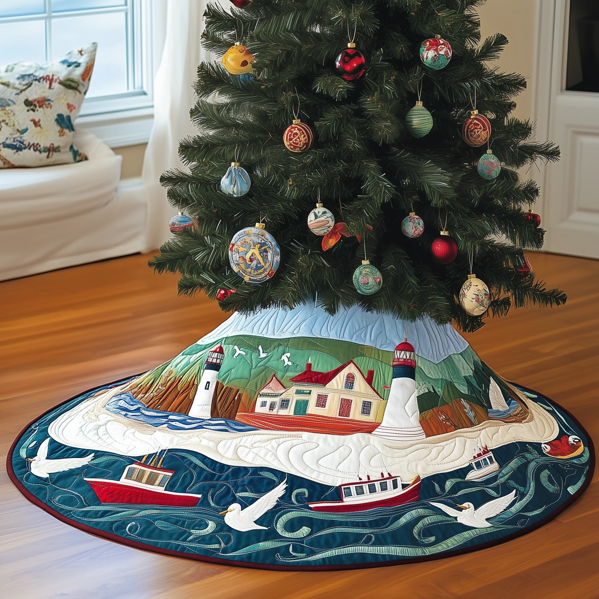 Christmas Coastal Quilted Tree Skirt GFTOAB1639