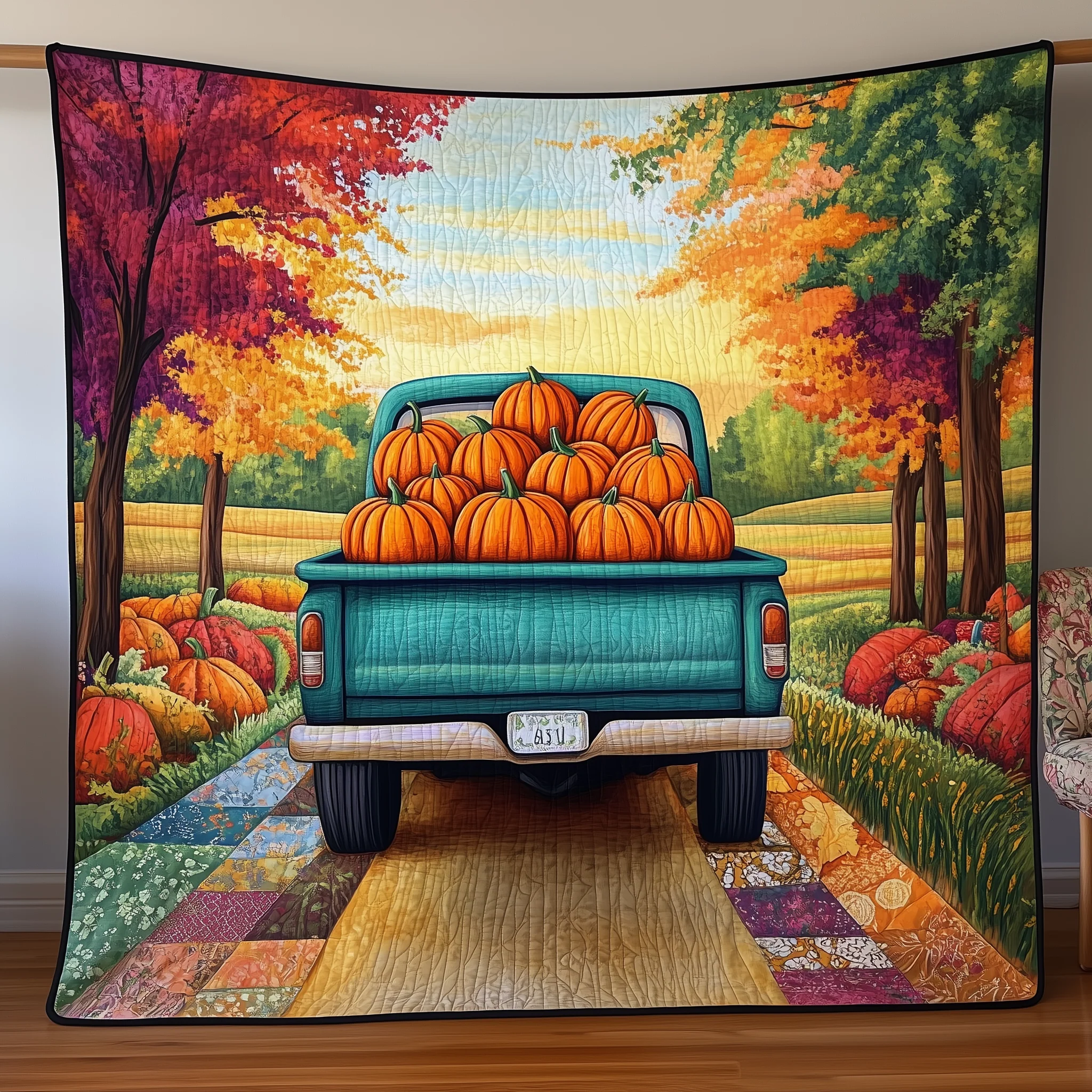 Autumn Harvest Journey Quilted Blanket GFTOHD136