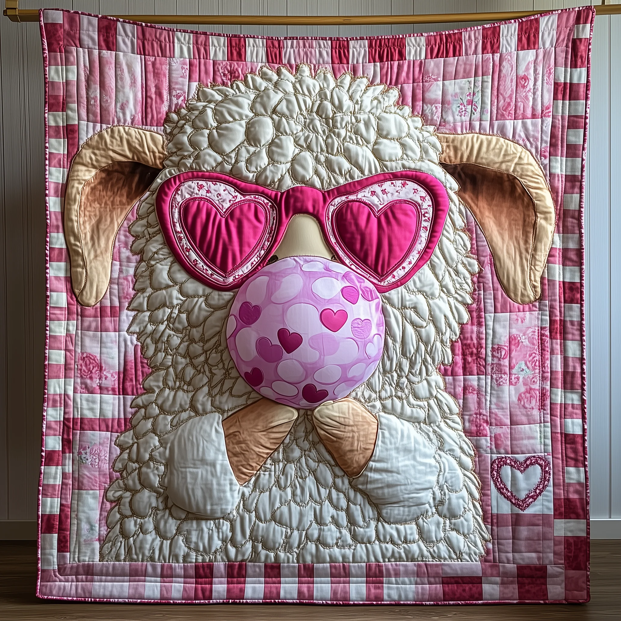Adorable Sheep Gift For Her Quilted Blanket GFTONL1699