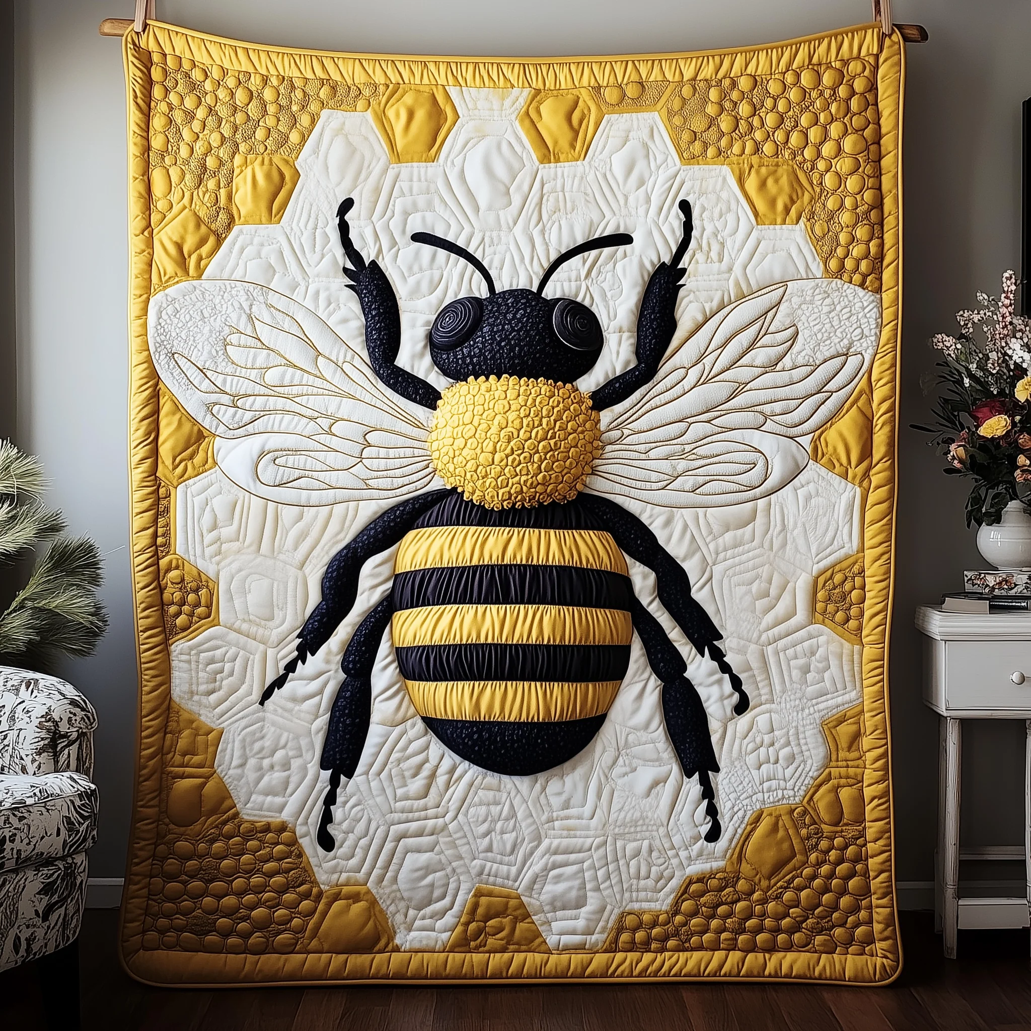Bee In Bloom Quilted Blanket GFTOTP2134