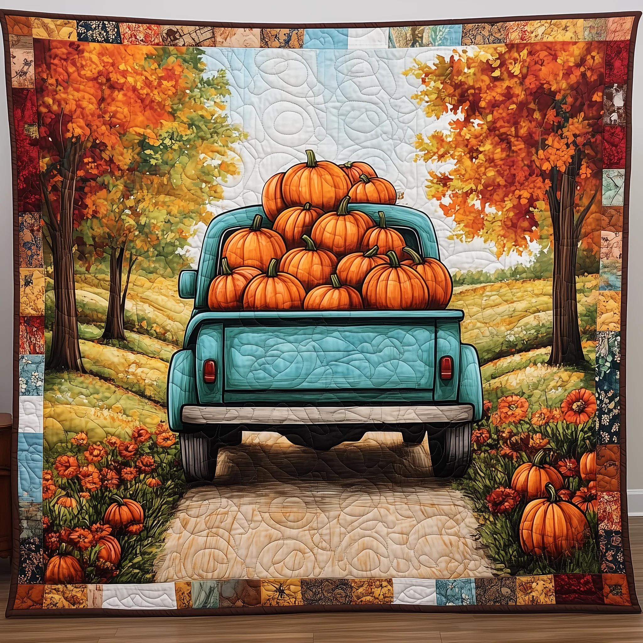 Autumn Harvest Journey Quilted Blanket GFTOHD134