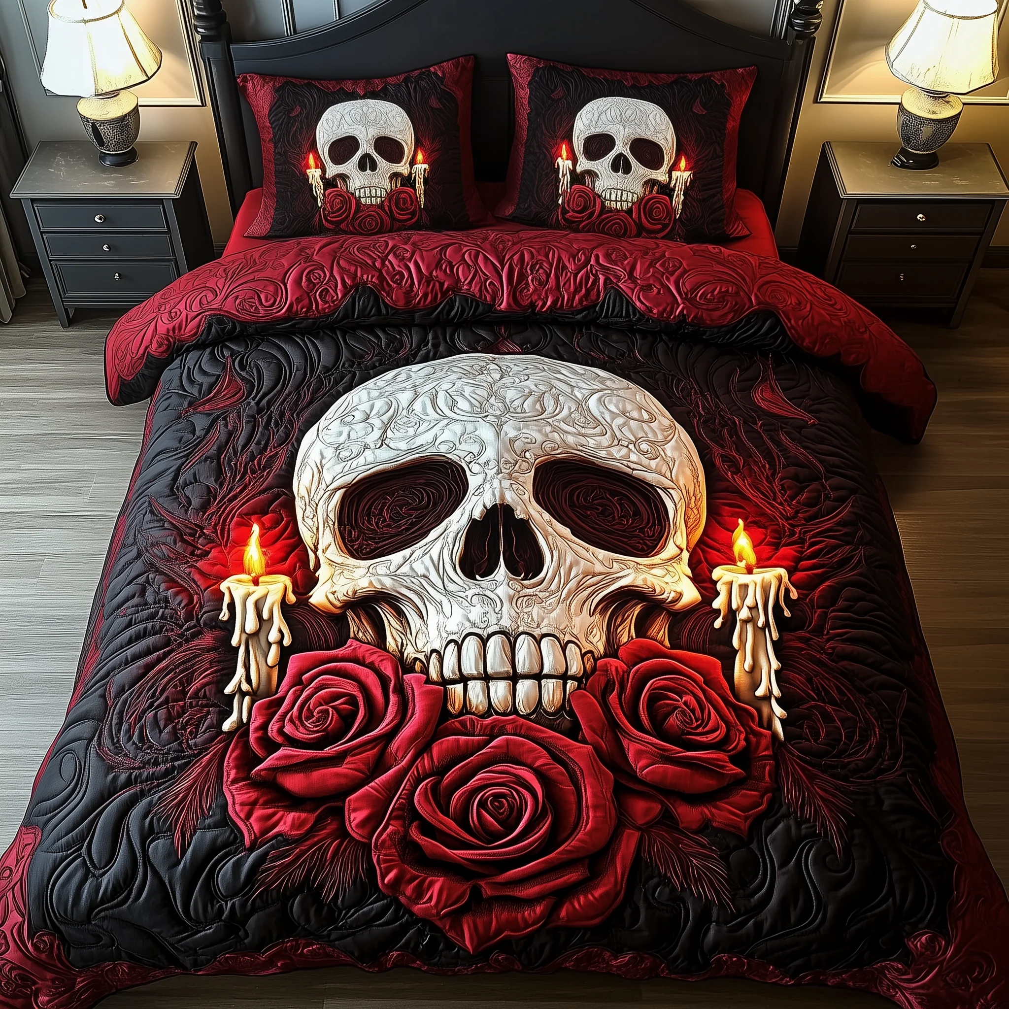 A Valentine Dinner 3-Piece Quilted Bedding Set GFTOAB1950