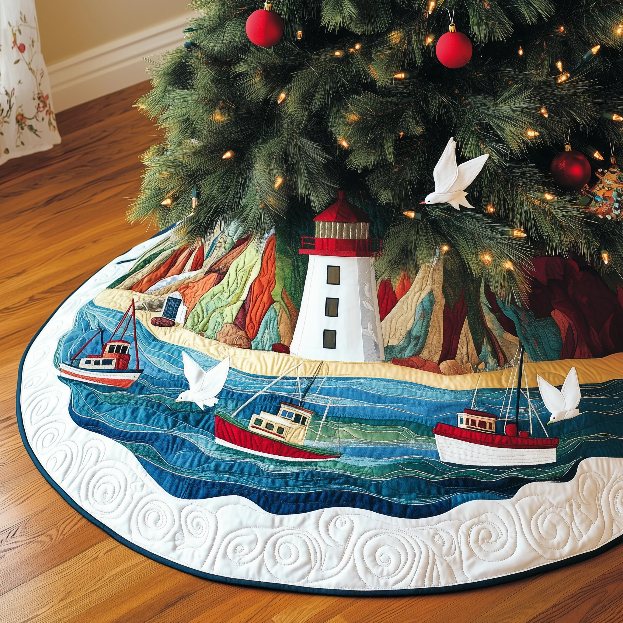 Christmas Coastal Quilted Tree Skirt GFTOAB1641