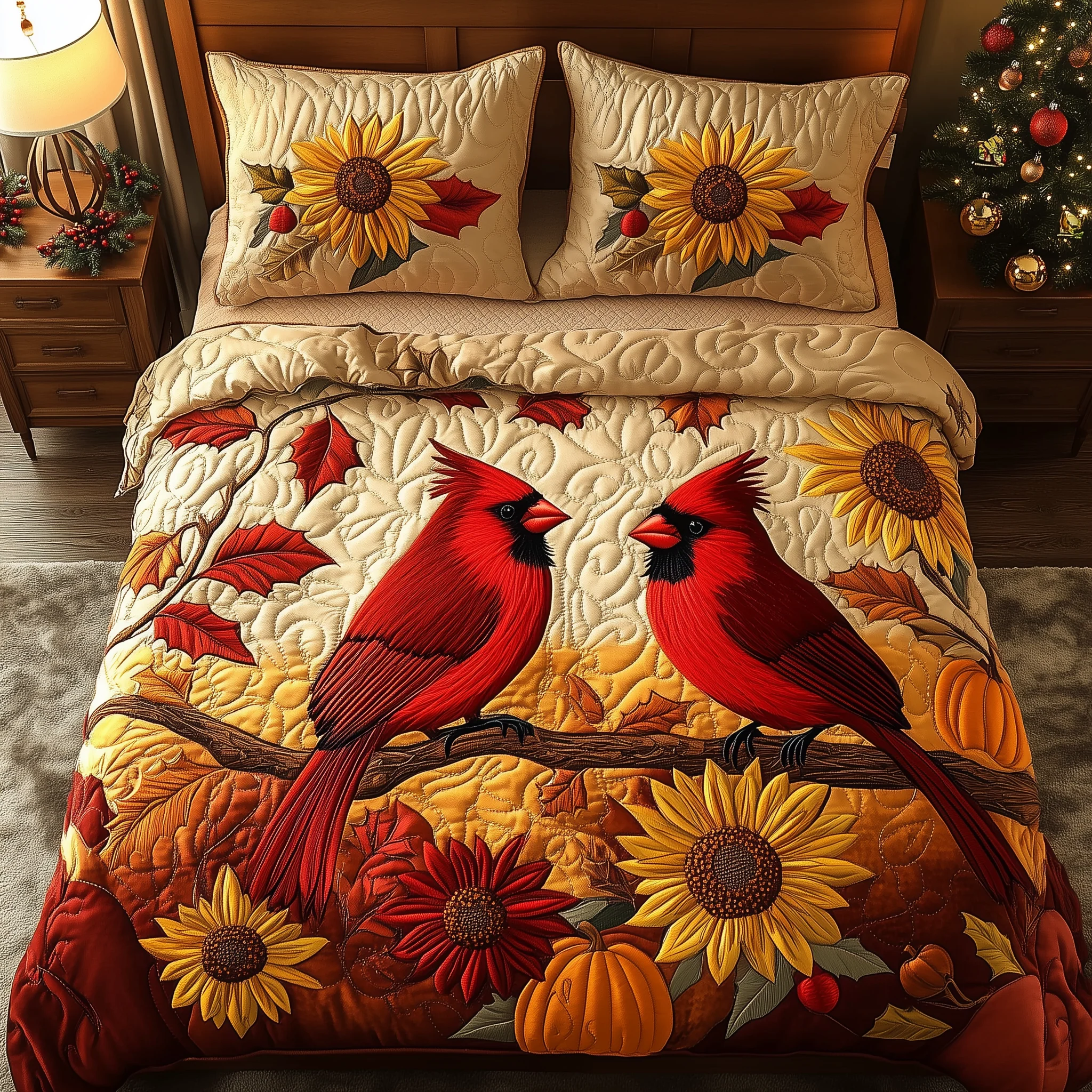 Cardinal Golden Harvest 3-Piece Quilted Bedding Set GFTOHD1460