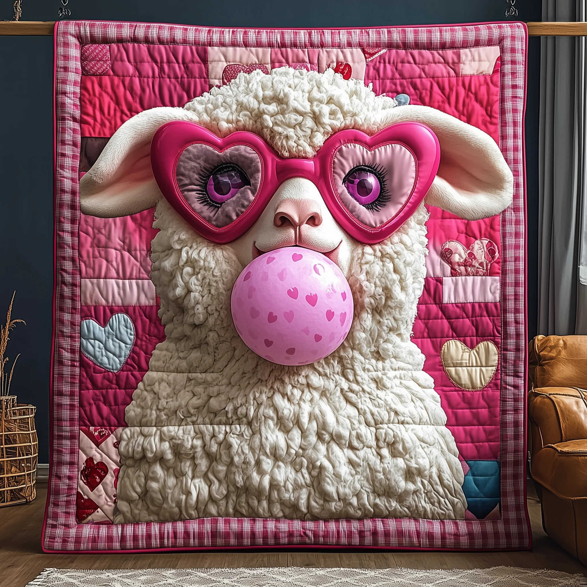 Adorable Sheep Gift For Her Quilted Blanket GFTONL1698