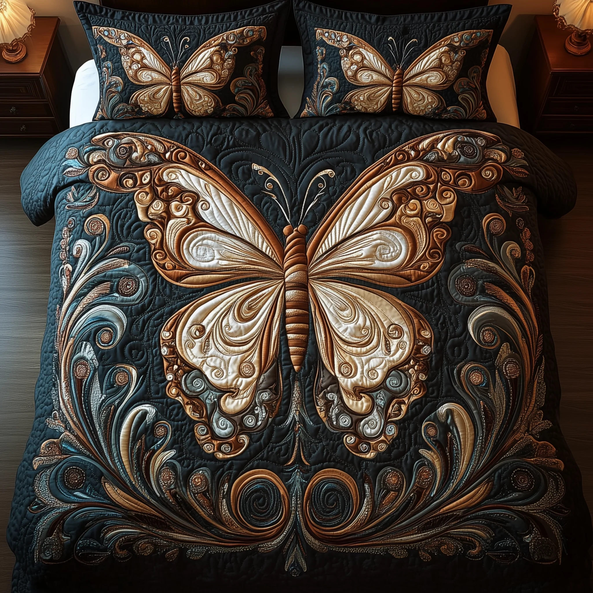 Butterfly Dreamscape 3-Piece Quilted Bedding Set GFTOTP2071