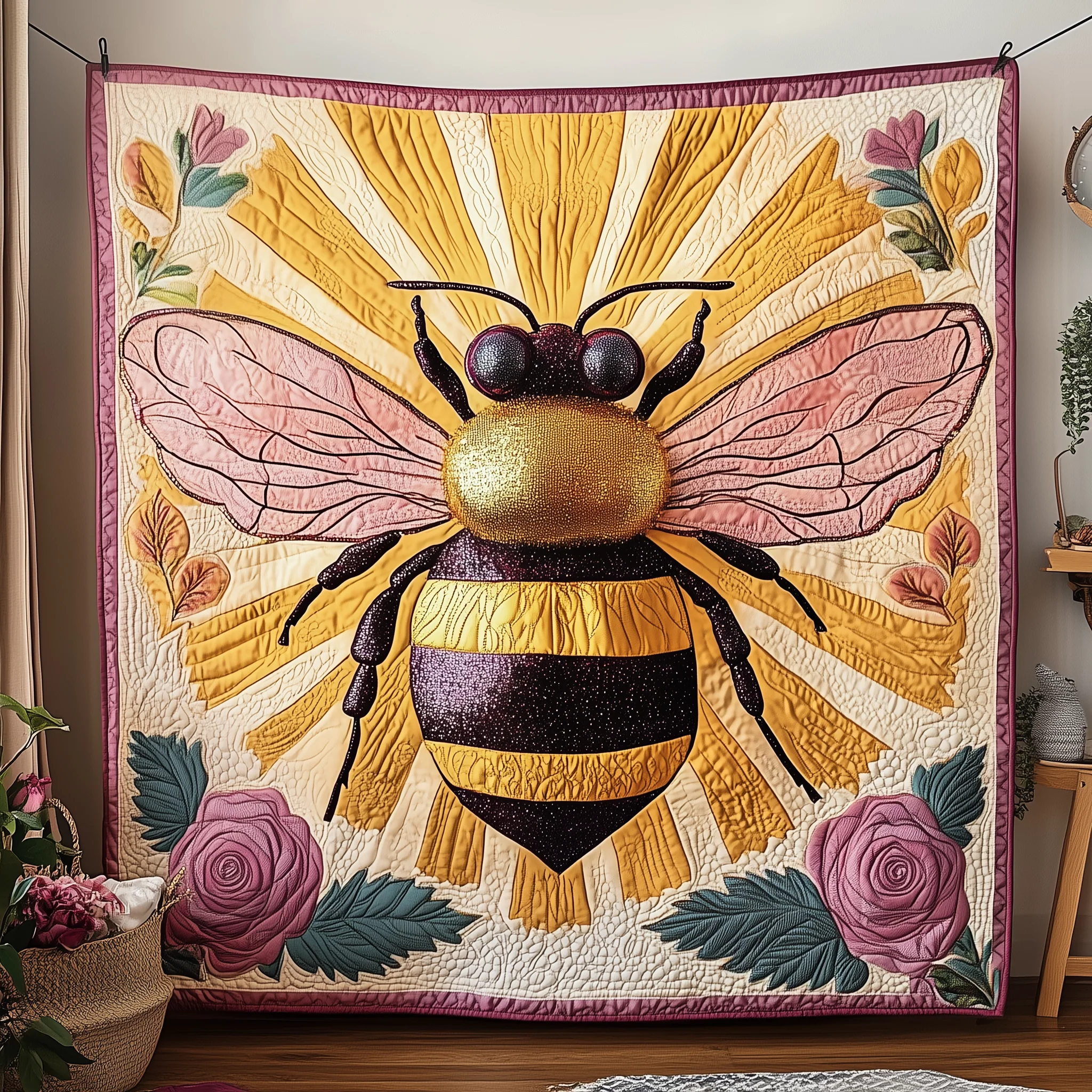 Bee In Bloom Quilted Blanket GFTOTP2130