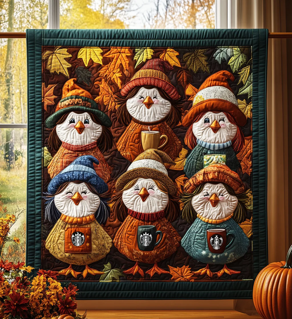 Autumn Happy Turkey Quilted Blanket NKL038