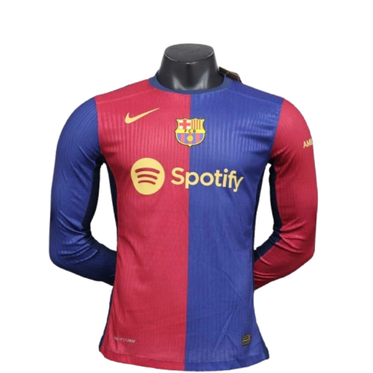 24-25 Barcelona Home Player Version Long sleeve Soccer Jersey
