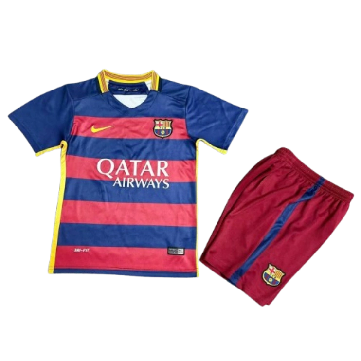 Barcelona 15-16 Home Retro Kid Kits Youth Apparels Sport Jersey