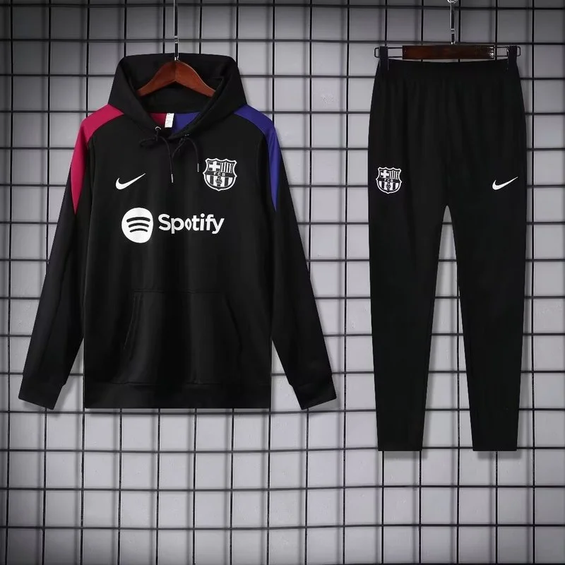 Nike Barcelona 2024-25 Hooded Black Training Tracksuit Kits