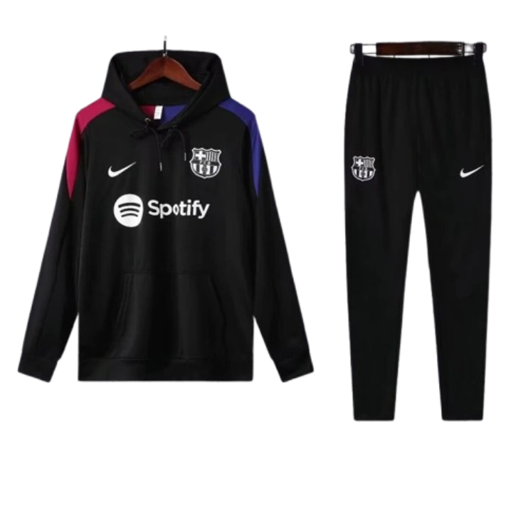 Nike Barcelona 2024-25 Hooded Black Training Tracksuit Kits