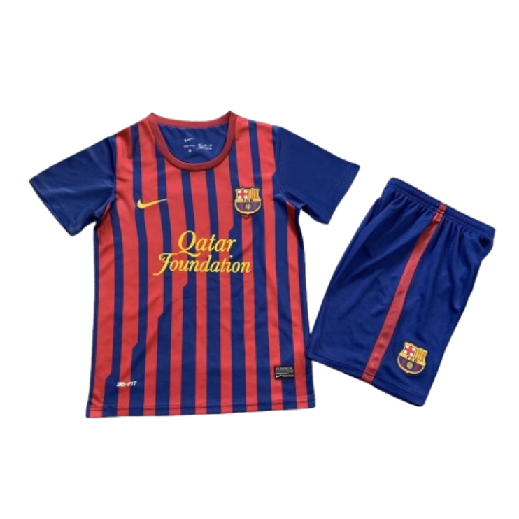 Barcelona 11-12 Home Retro Kids Kits Children Shirt Football Jersey