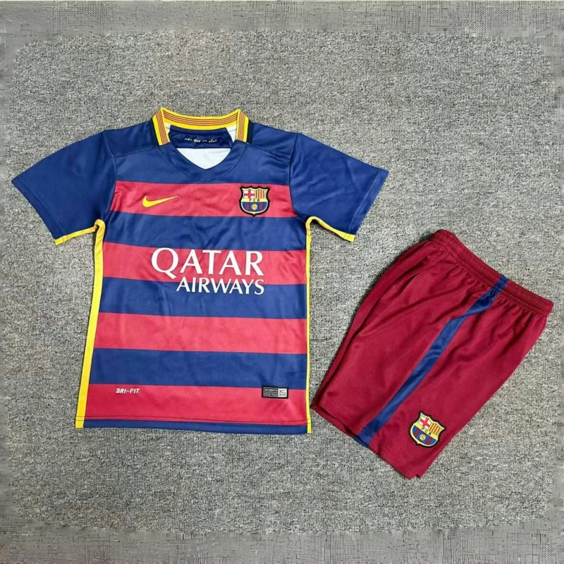 Barcelona 15-16 Home Retro Kid Kits Youth Apparels Sport Jersey