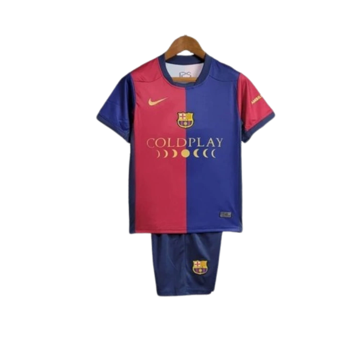 24-25 Barcelona Home COLDPLAY Edition Kids Kit Jersey+Shorts