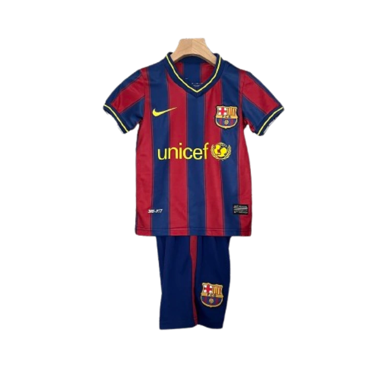 Barcelona Home 09-10 Retro Kids Kits Children Shirt Football Jersey