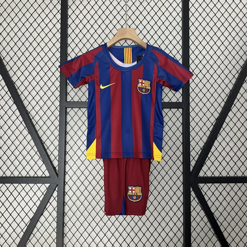 Barcelona 05-06 Home Retro Kids Kits Football Jersey