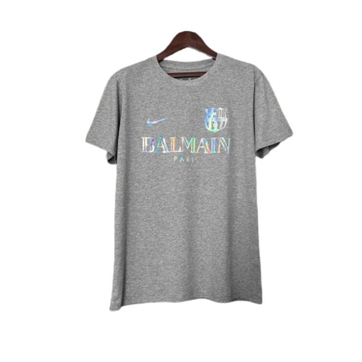 BALMAIN Barcelona 24-25 Grey Reflective Football New Shirt