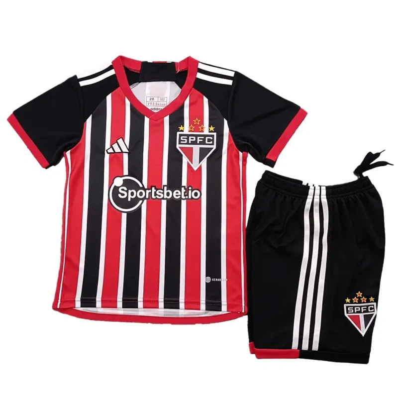 Kids Sao Paulo FC 2023/24 Away Kit Jersey+Shorts