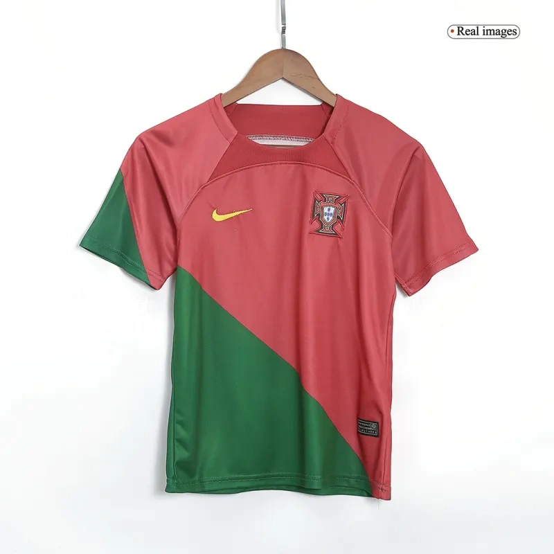 Portugal Kids World Cup 2022 Jersey Home Kit(Jersey+Shorts)