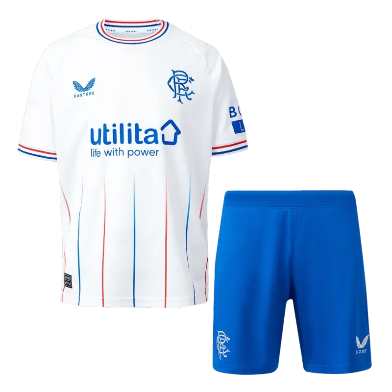 Kids Glasgow Rangers 2023/24 Away Kit Jersey+Shorts