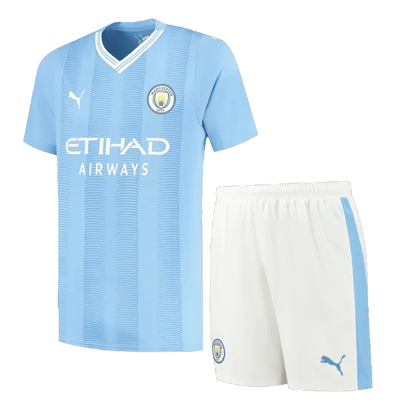 Manchester City 2023/24 Home Jersey Kit(Shirt+Shorts)