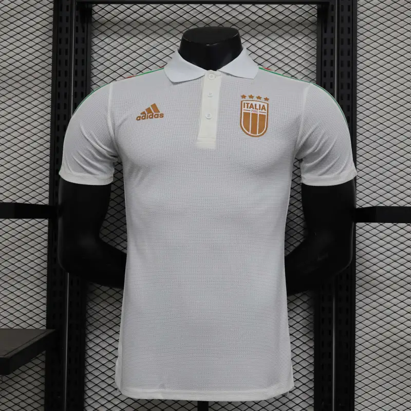 Adidas Italy Nation 23-24 Men's Player White Polo Shirt