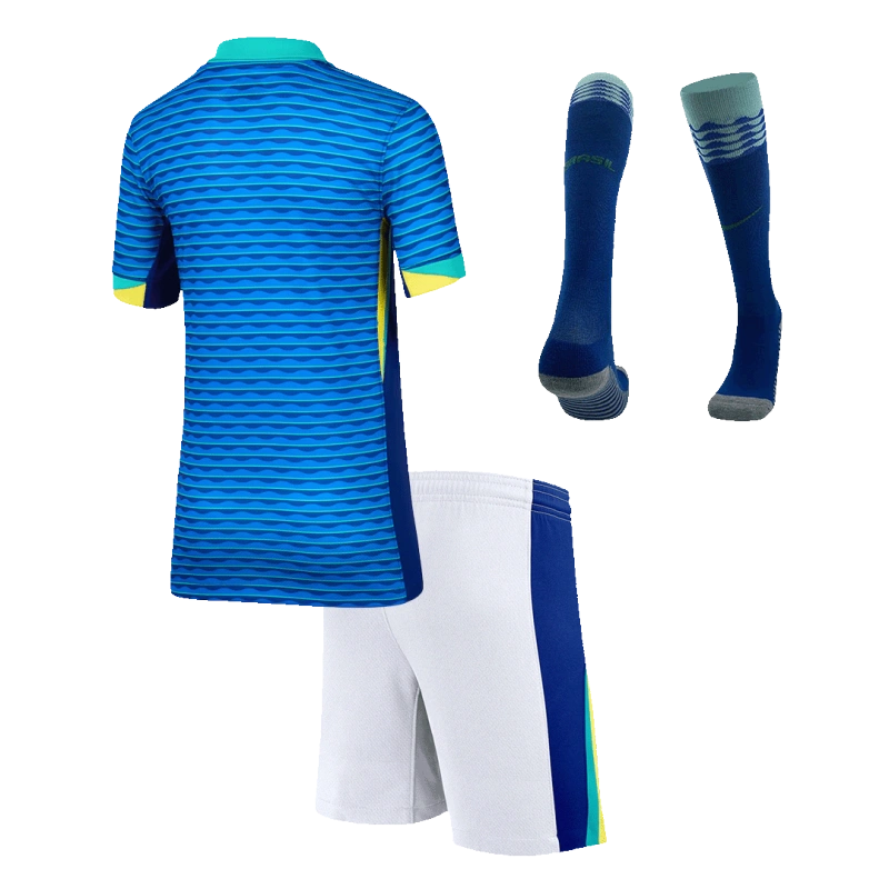 Kids Brazil Custom Away Full Soccer Kits 2024