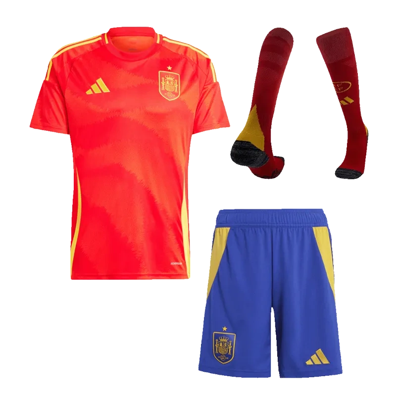 2024 Spain Nation Home Whole Kit(Jersey+Shorts+Socks) Euro